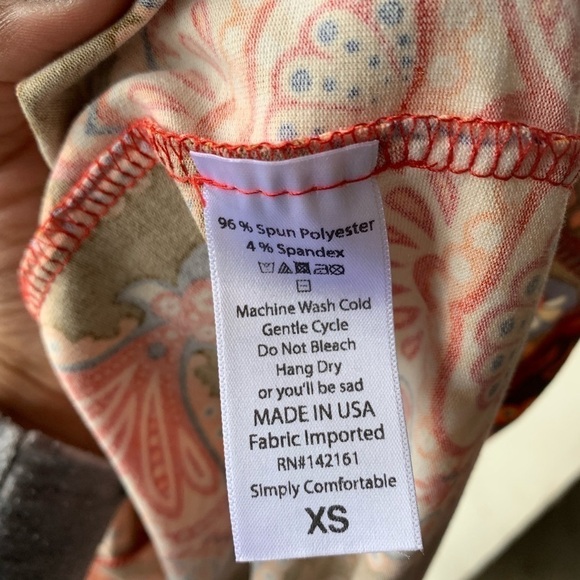 LuLaRoe Orange Geometric Print Julia Stretch Dress - Picture 3 of 5